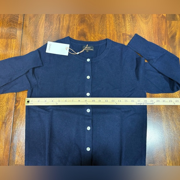 NWT! Quince | Mongolian Cashmere Cardigan Sweater | True Navy | S - Picture 5 of 7